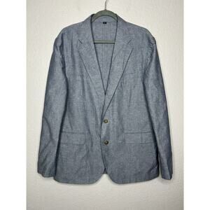 NEW J.Crew Ludlow Classic Fit Unstructured Suit Jacket Cotton Linen Blue 42R